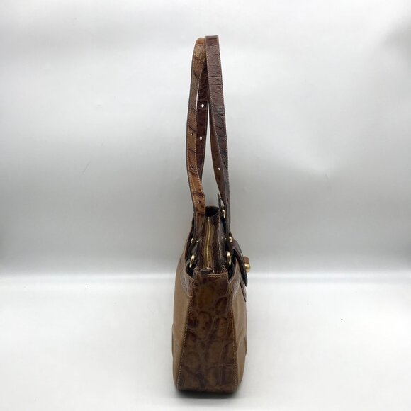 Brahmin Brown Crocodile Embossed Leather 25th Anniversary Edition Shoulder Bag - Picture 3 of 11